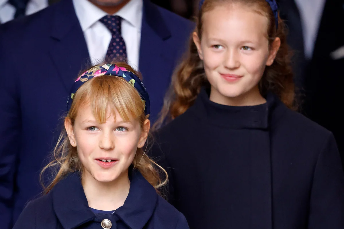 Isla Phillips and Savannah Phillips attend a Service of Thanksgiving