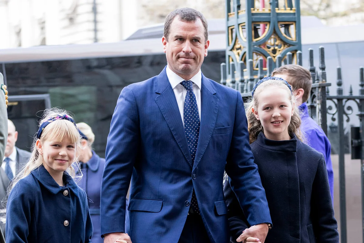 Peter Phillips with Savannah Phillips and Isla Phillips