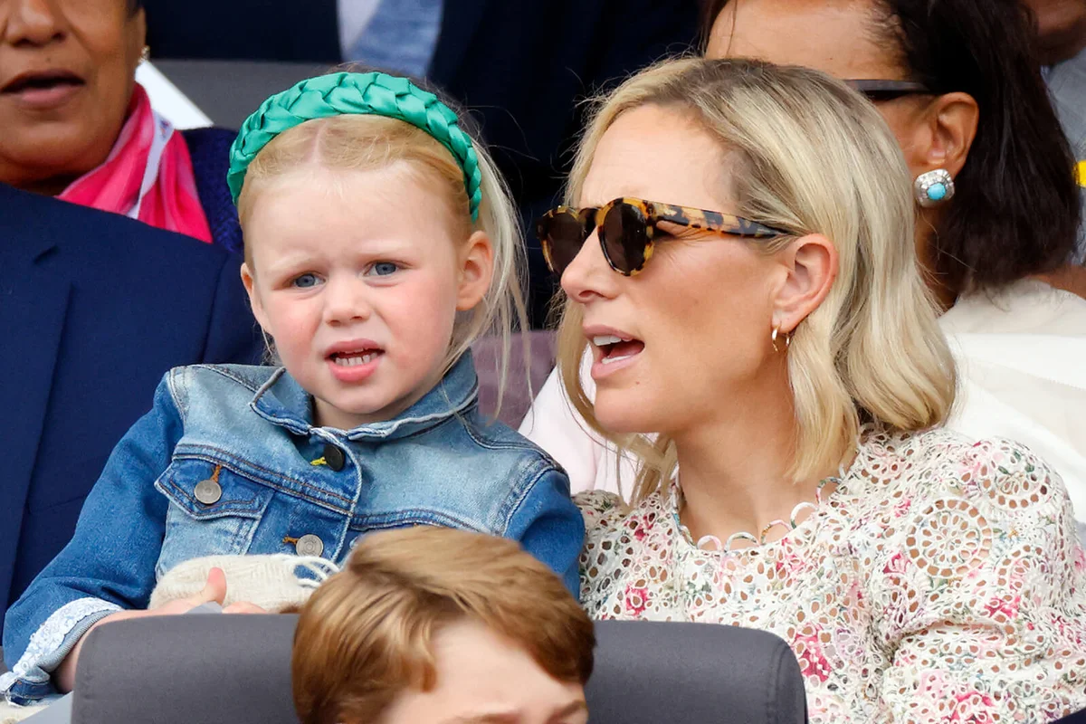 Zara Tindall and Lena Tindall attend the Platinum Pageant