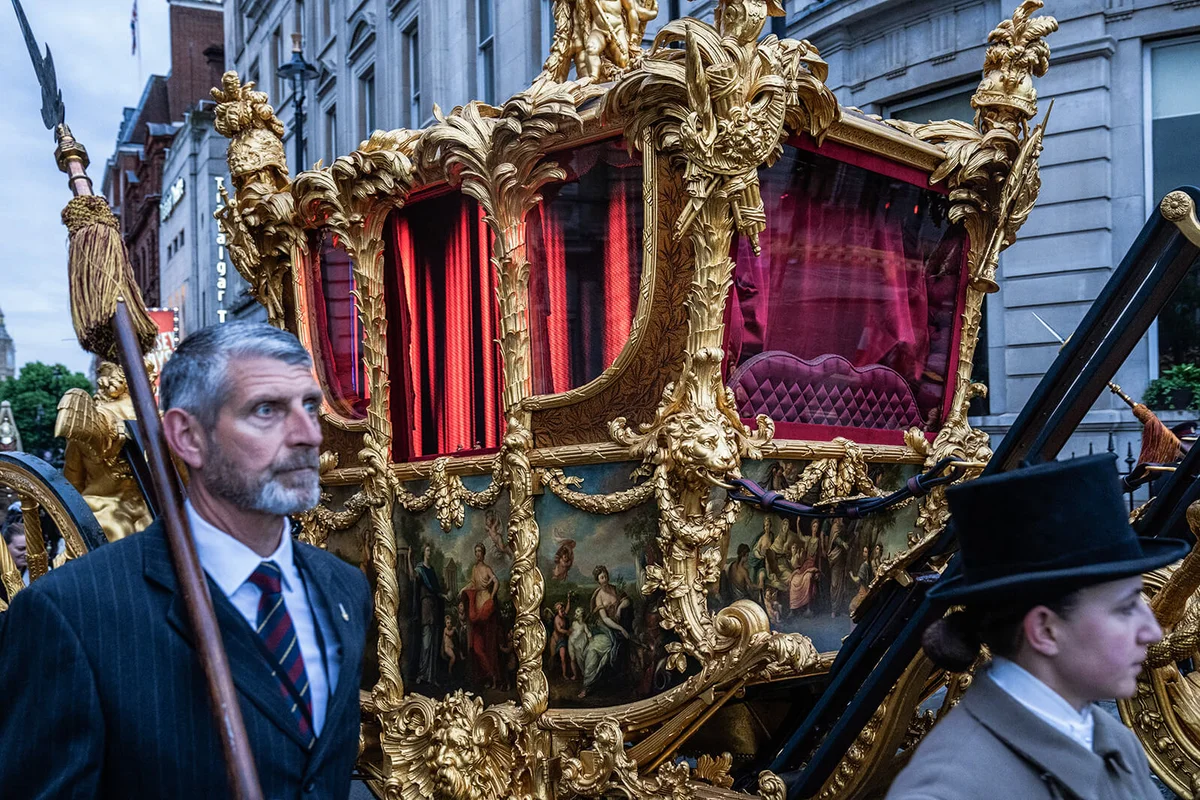 The Gold State Coach which carried HM Queen Elizabeth II at her Coronation