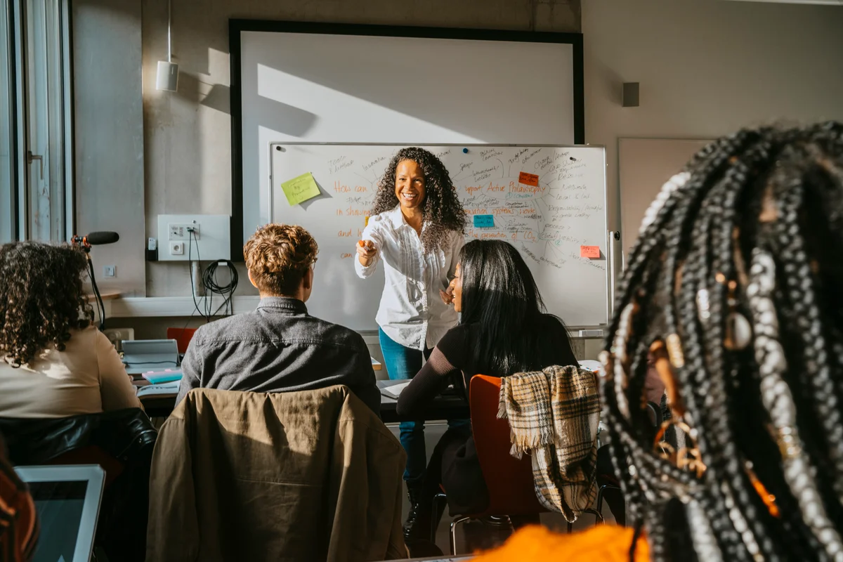 Professor teaching her class