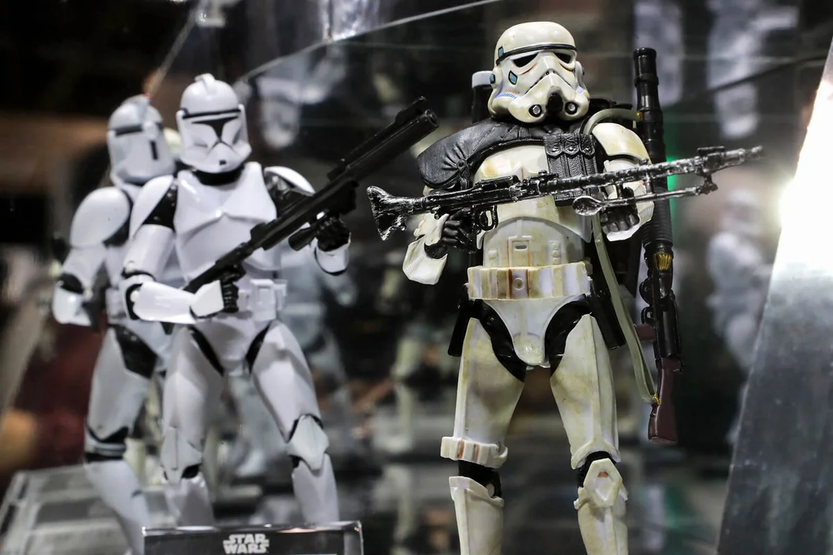 Japan's toy maker Tomy displays figures of Star Wars at the Wonder Festival 2017 Winter in Chiba