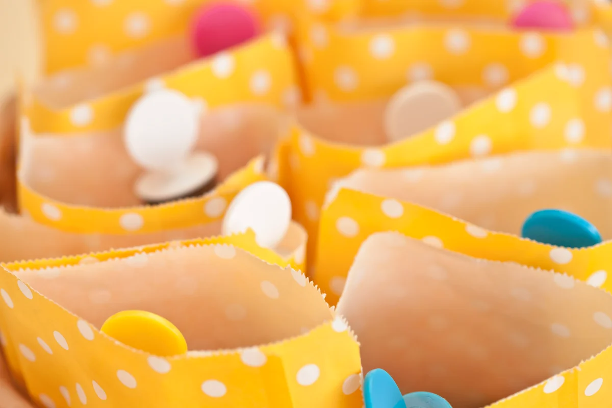 closeup of goodie bags