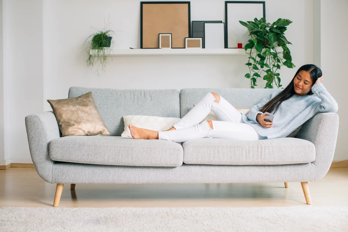 woman on couch