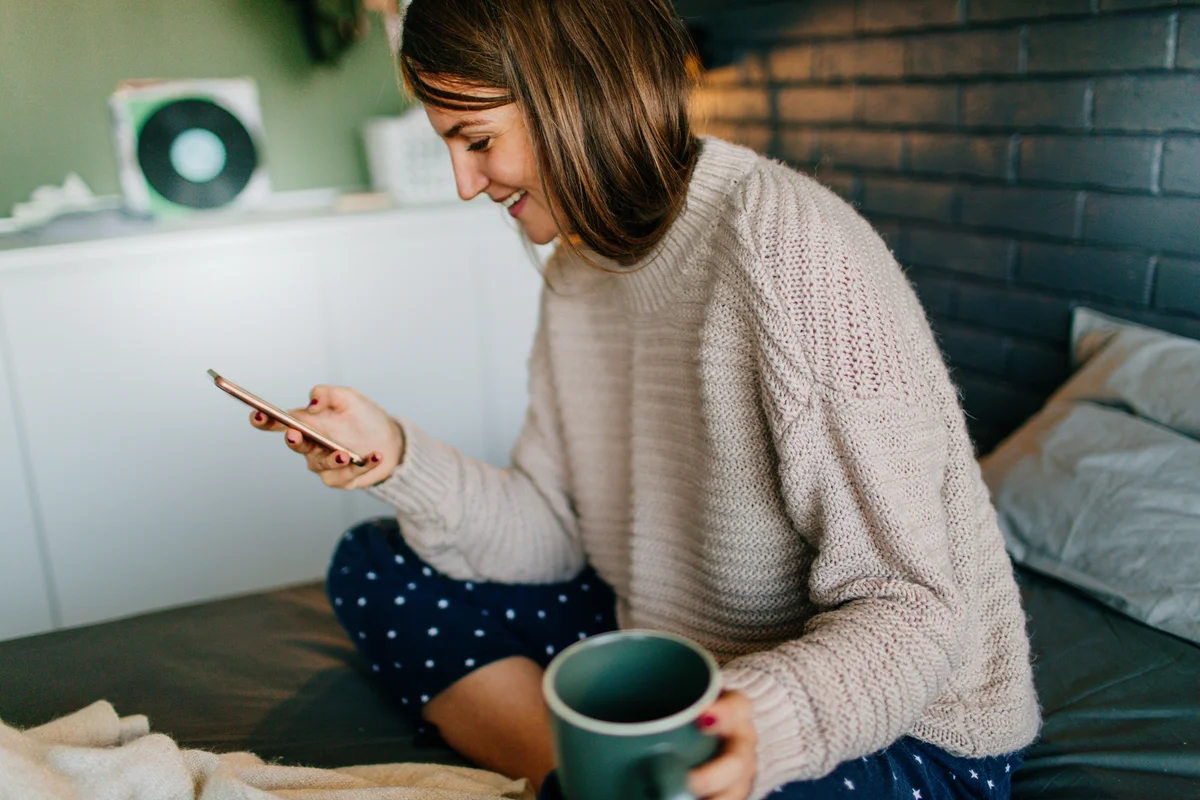 First morning coffee and online daily news