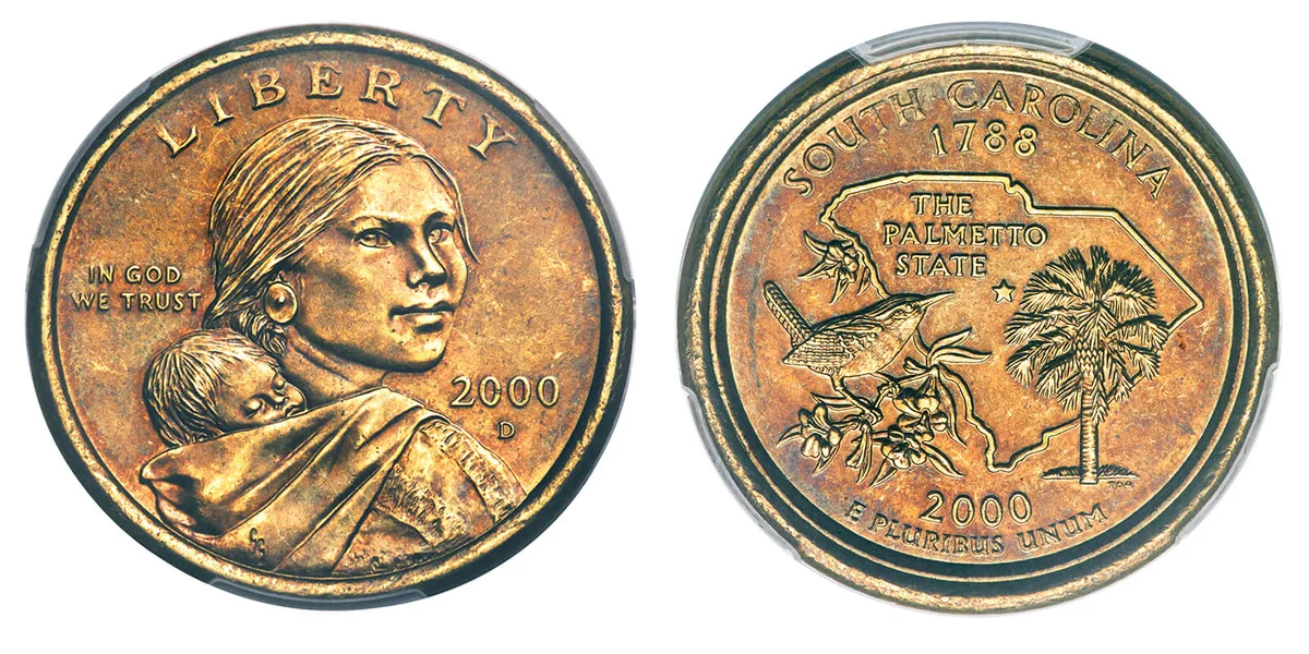 2000-D Sacagawea Dollar and South Carolina Quarter Mule