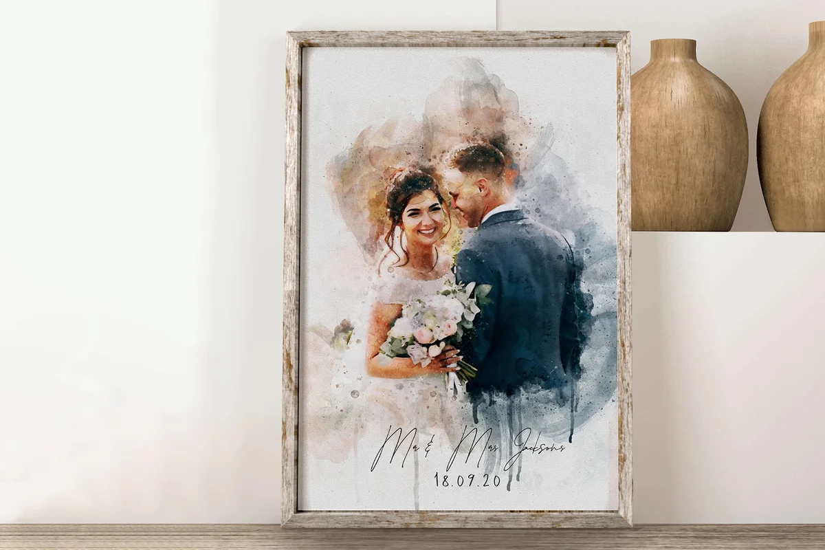Watercolor Couple Portrait