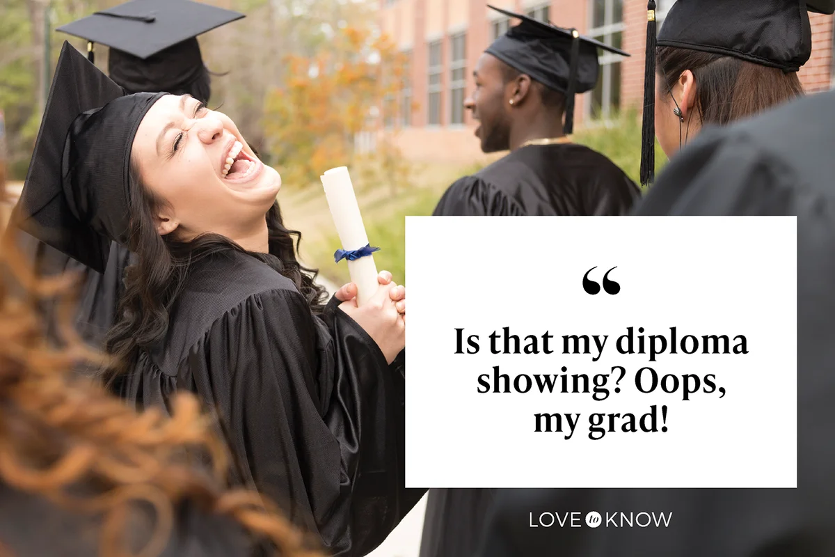 Excited graduate and friends on campus