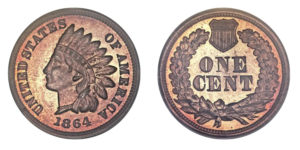 1864 L on Ribbon Indian Head Cent