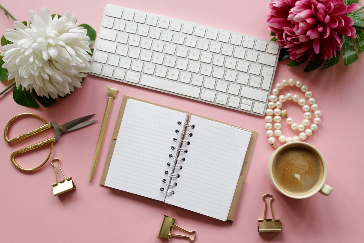 gold accented office supplies