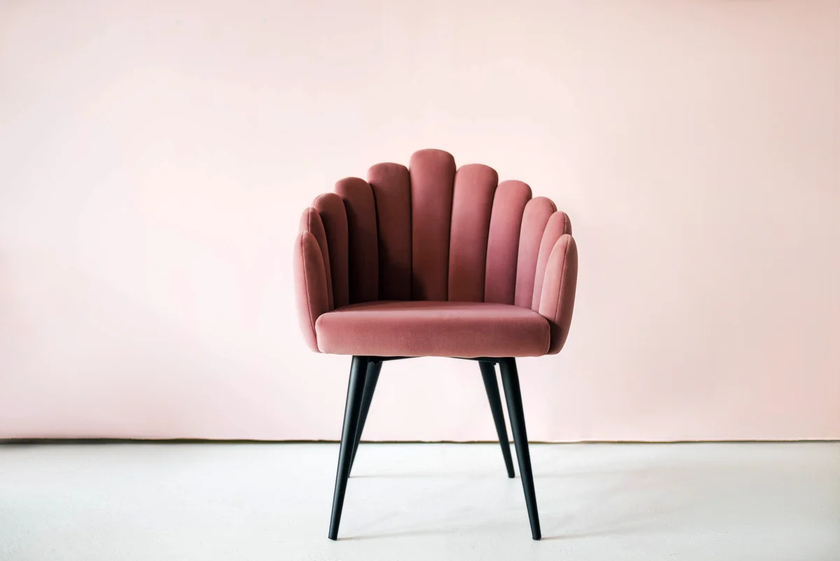 pink velvet chair