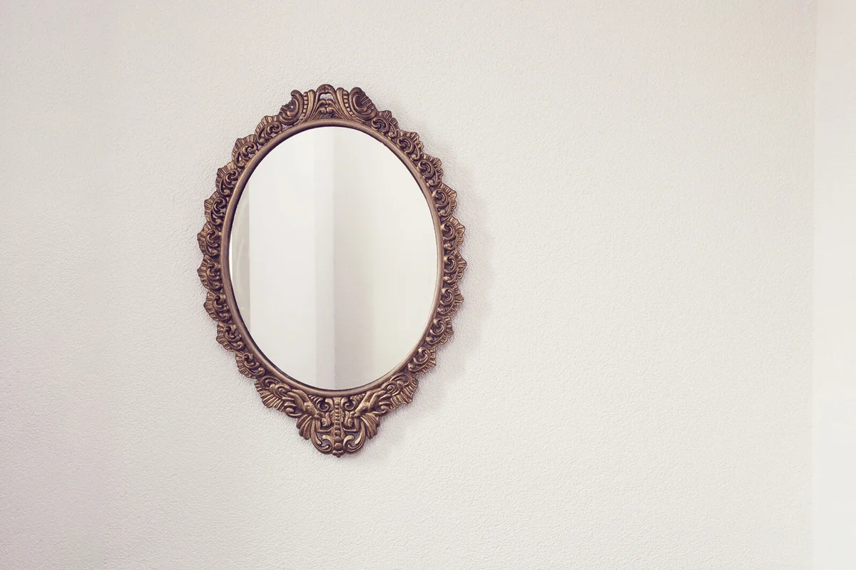 Golden antique mirror