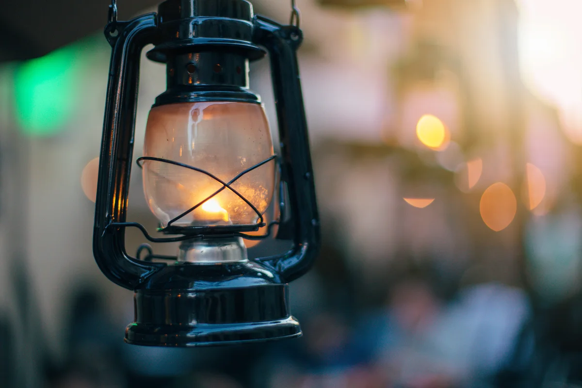 lit lantern