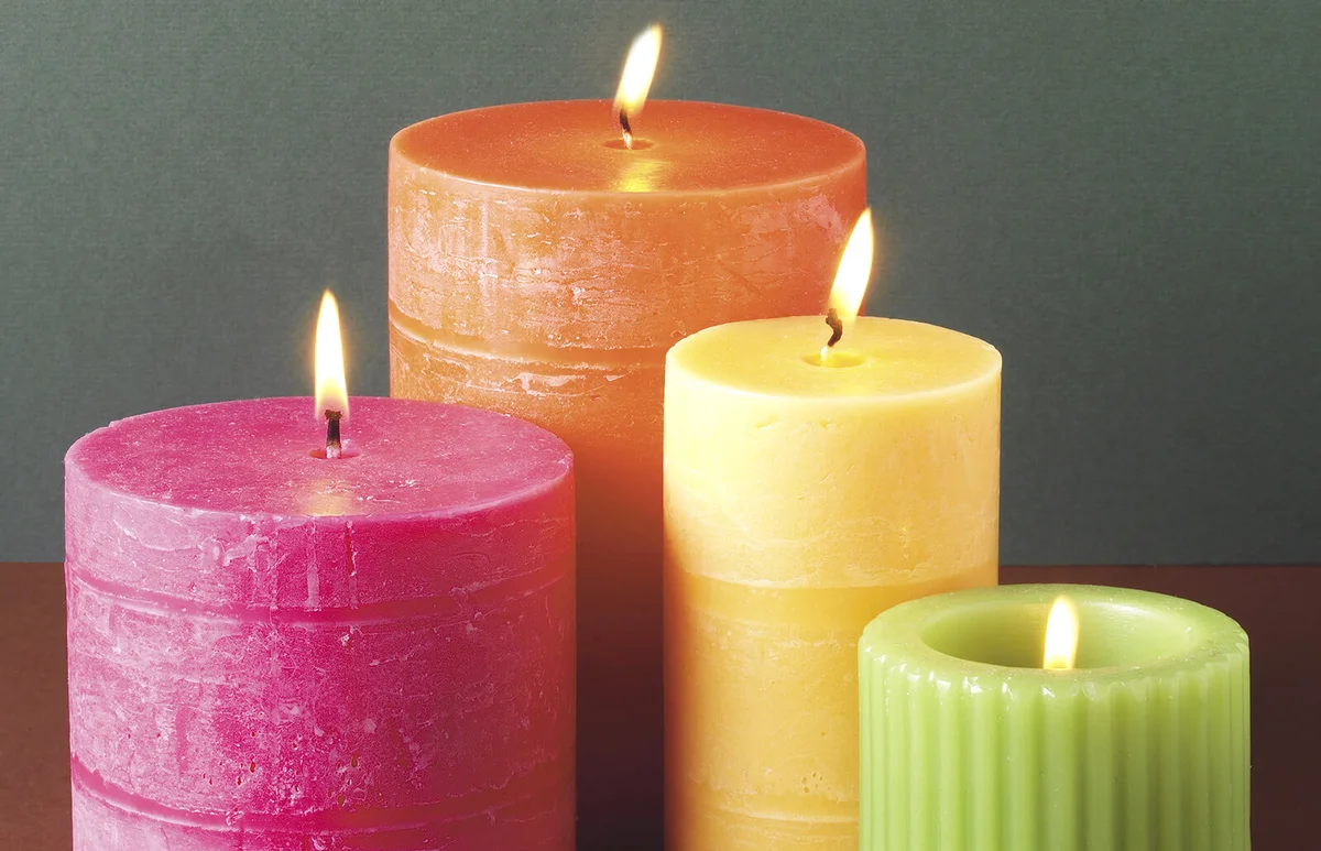 colored burning candles