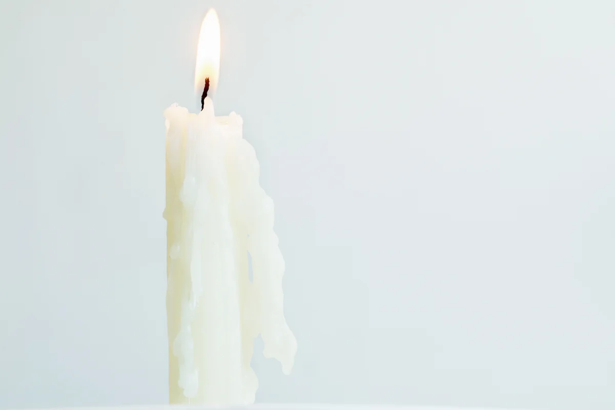 Cascade flow of candle wax
