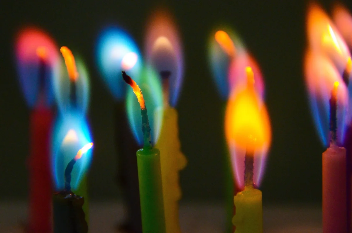Close-Up Of Colourful Candles
