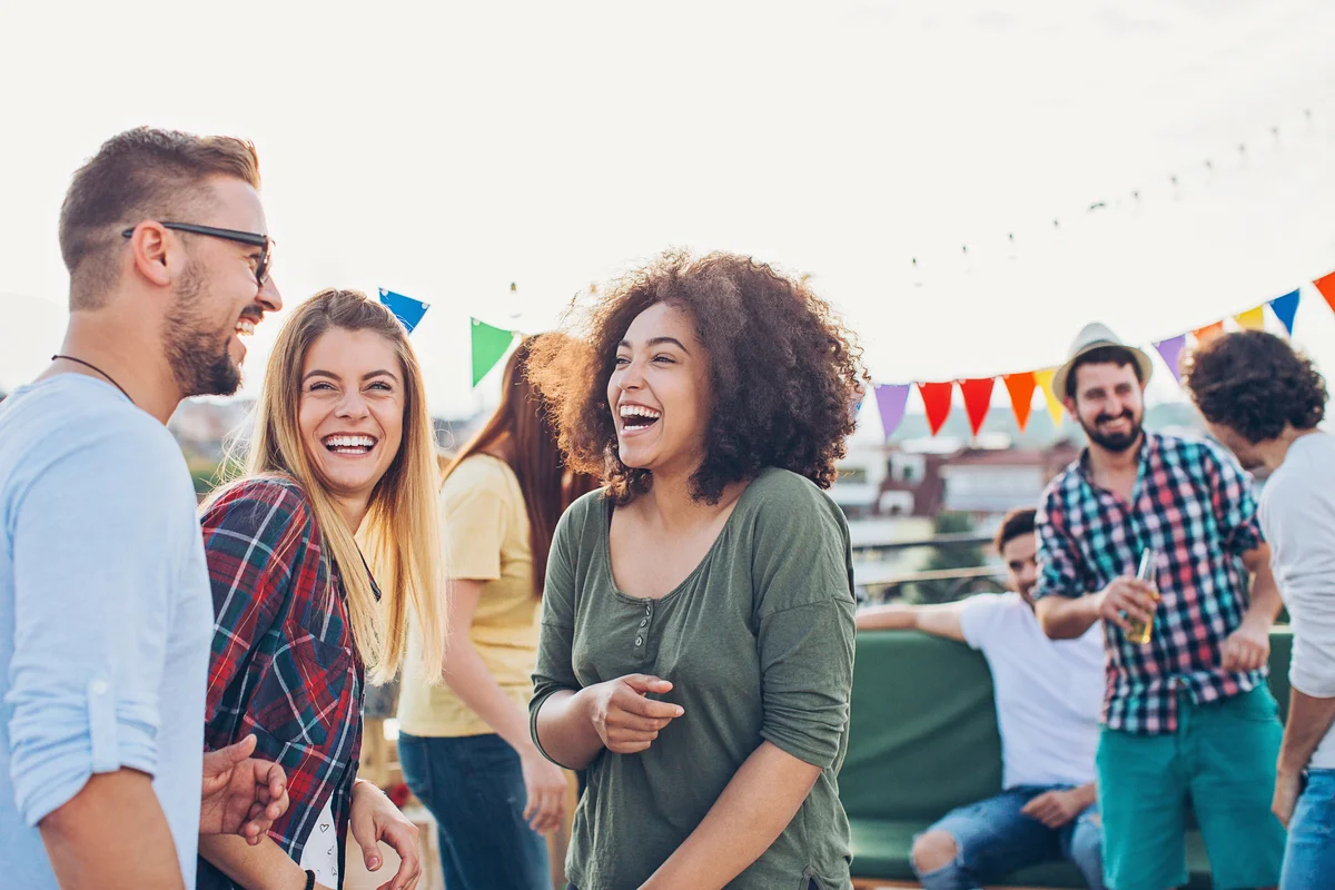 Friends enjoying outdoor party