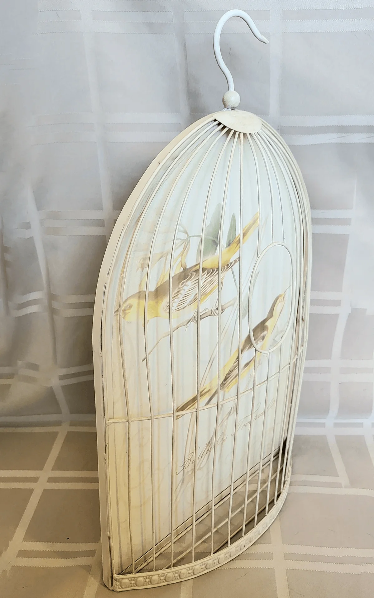 Vintage Iron Wall Hanging Half Bird Cage