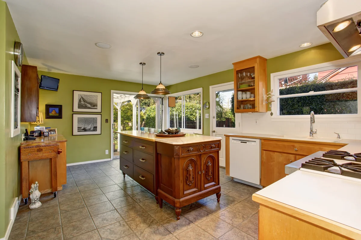 Kitchen island made from two dressers