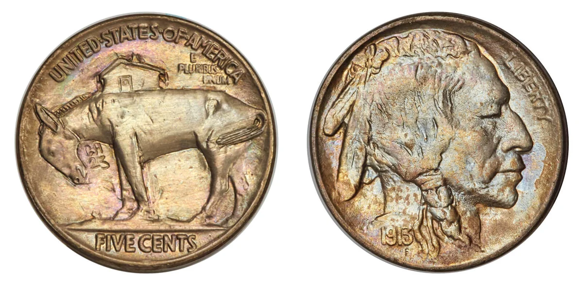 1913 Type Two, Carved Reverse Hobo Nickel by 'Bo' Hughes