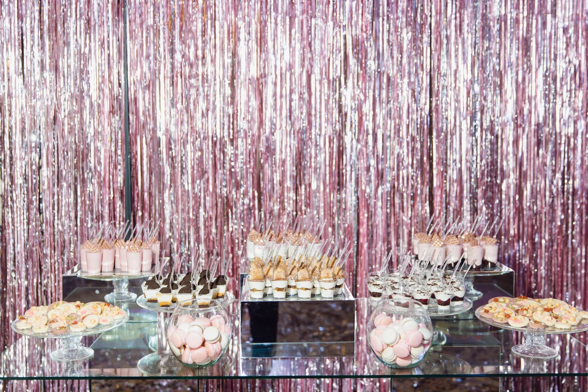 Pink streamer backdrop
