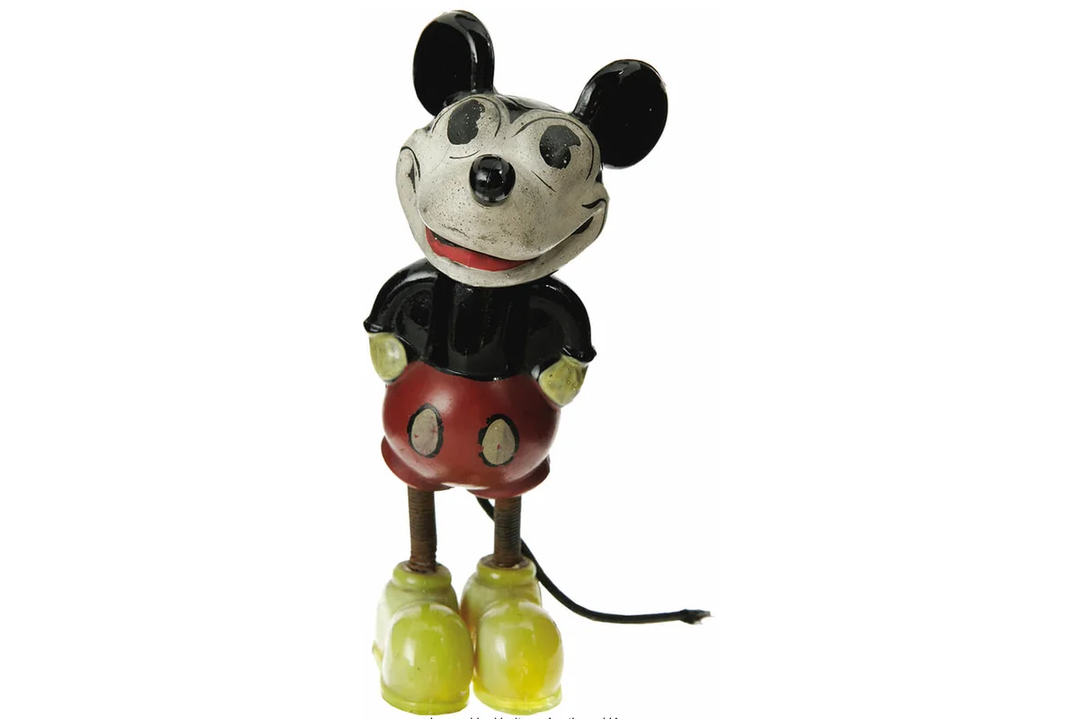 Mickey Mouse Cologne Bottle Figurine with Spring Legs