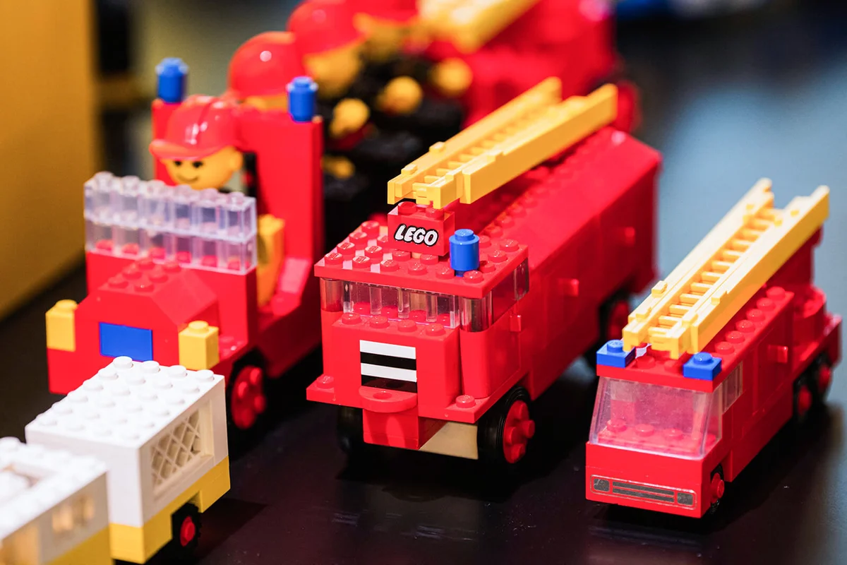Examples of small trucks made with Lego bricks