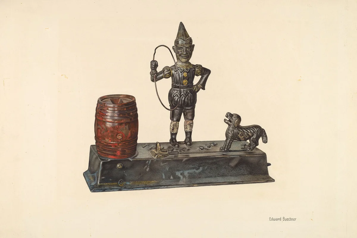 Mechanical Bank - Jumping Dog, c. 1937