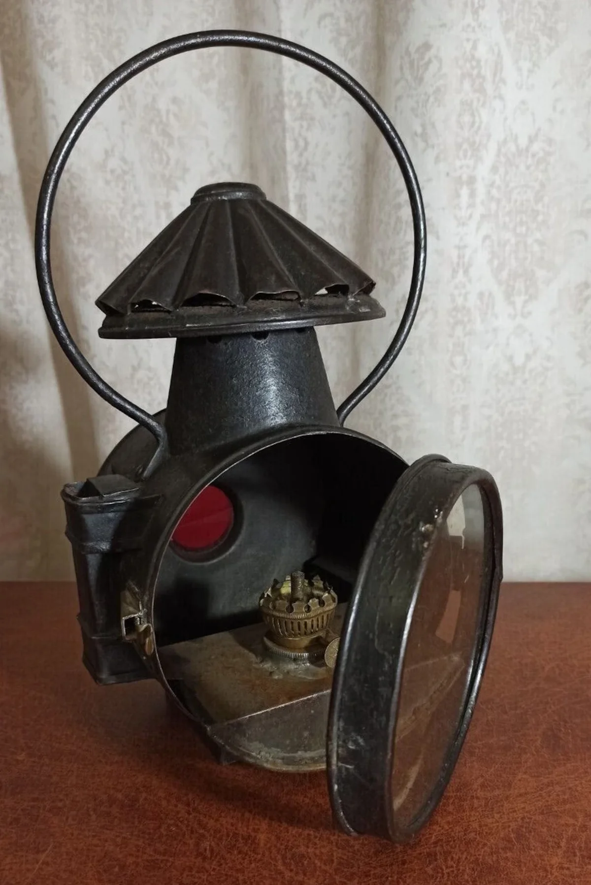 Antique large railroad lantern. Belgium. Early 20th century