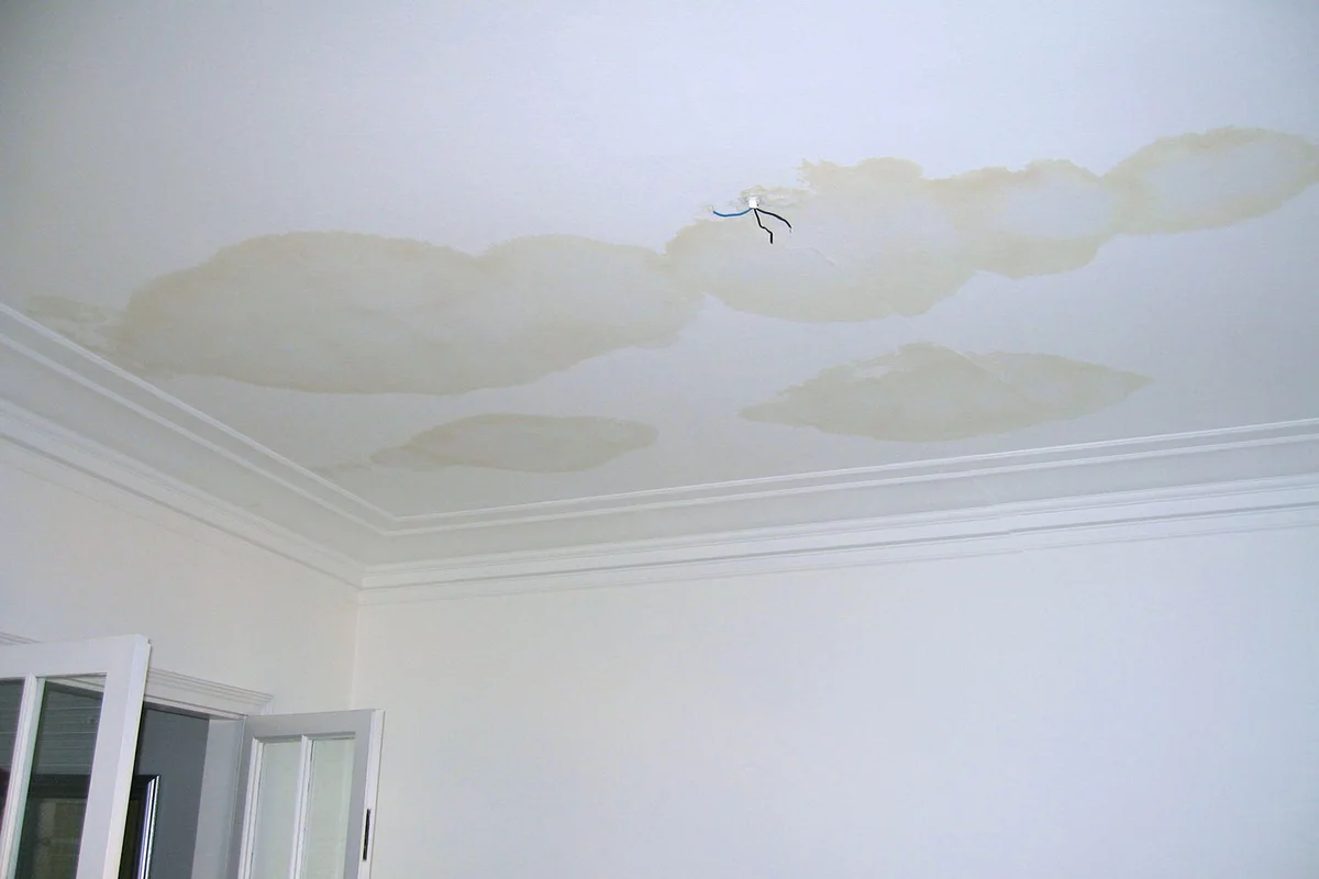 Ceiling leak and electric cables