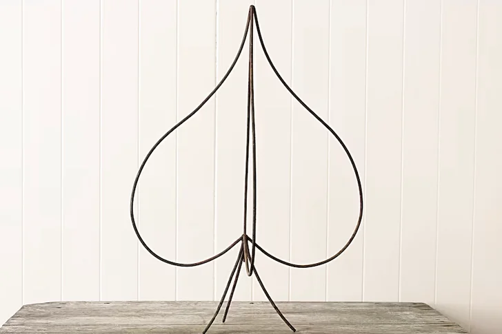 Vintage Topiary Frame, Rusty Wire Form