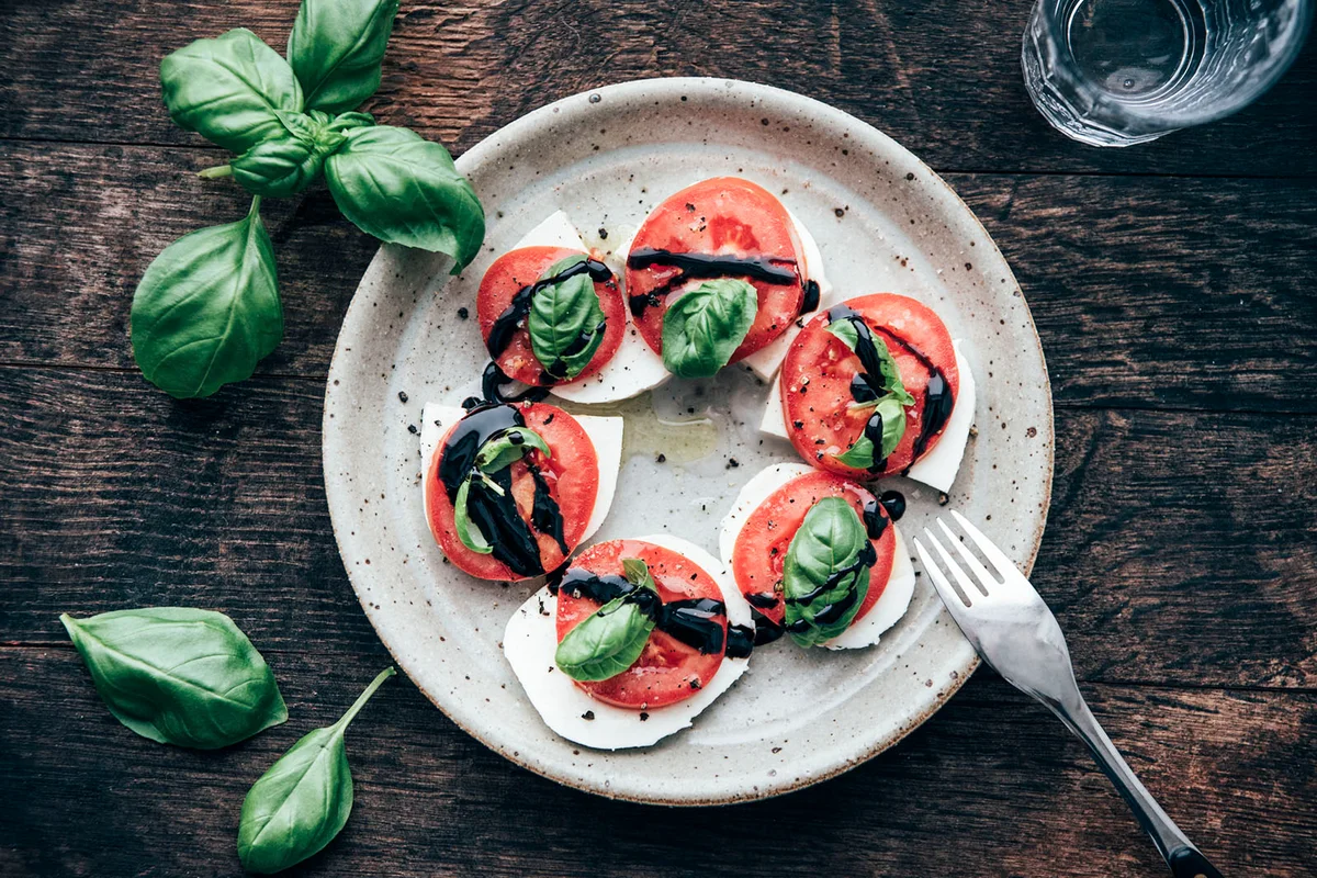 Caprese salad with San Marzano tomato