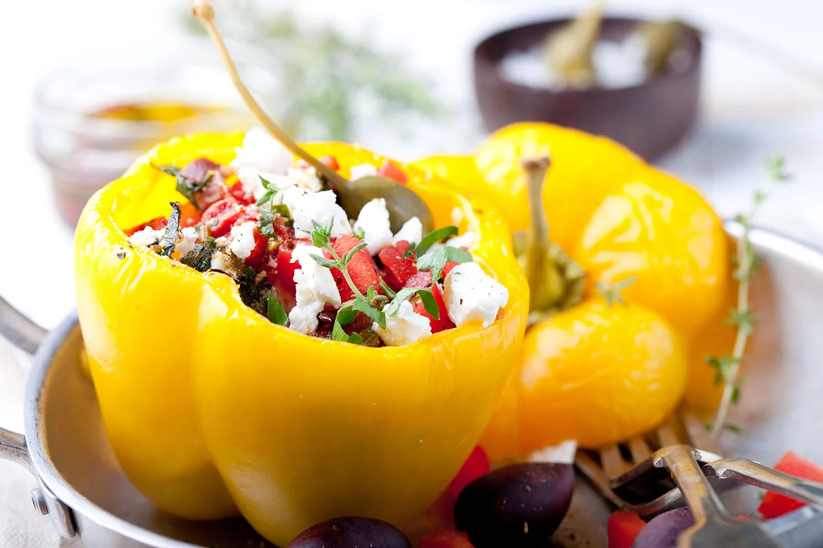 Baked stuffed bell peppers filled