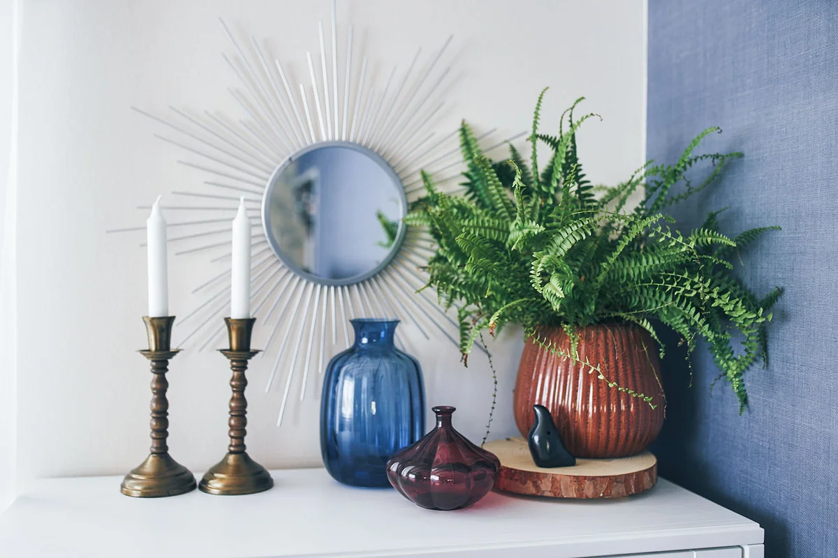 Beautiful design of a white shelf or nightstand