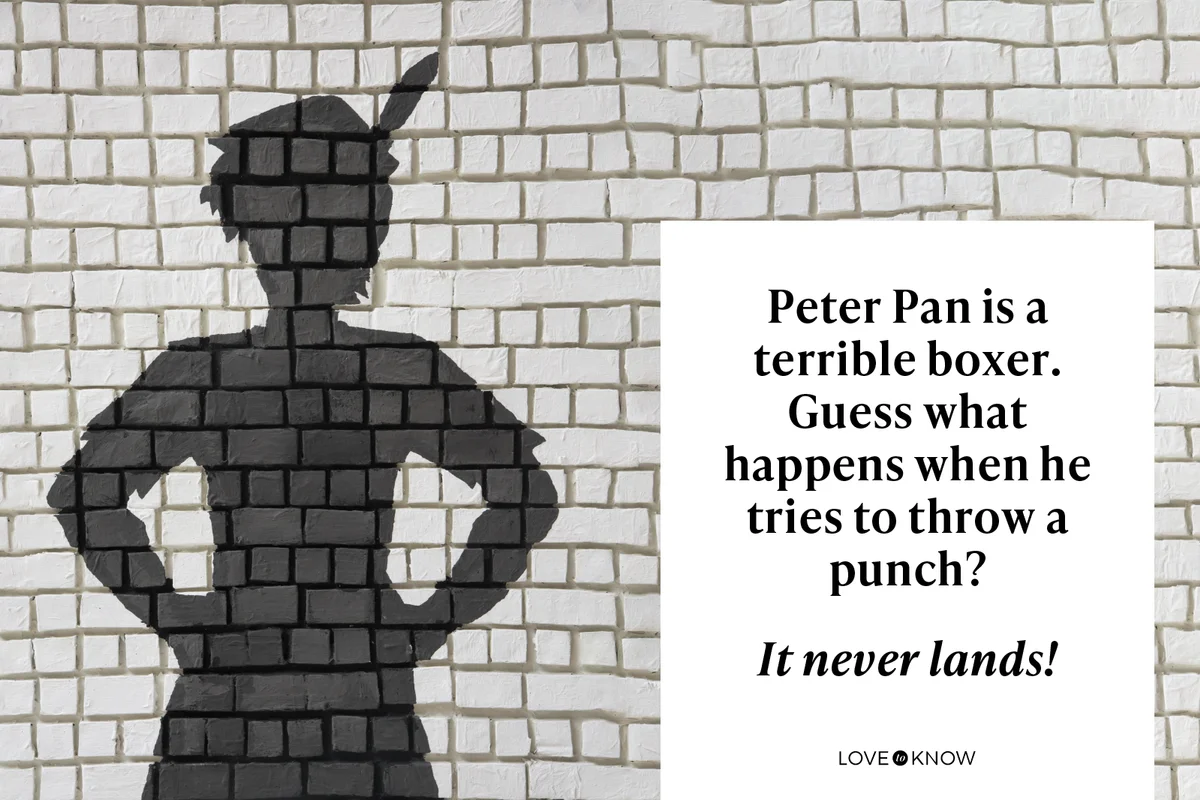 Painted silhouette Peter Pan on wall