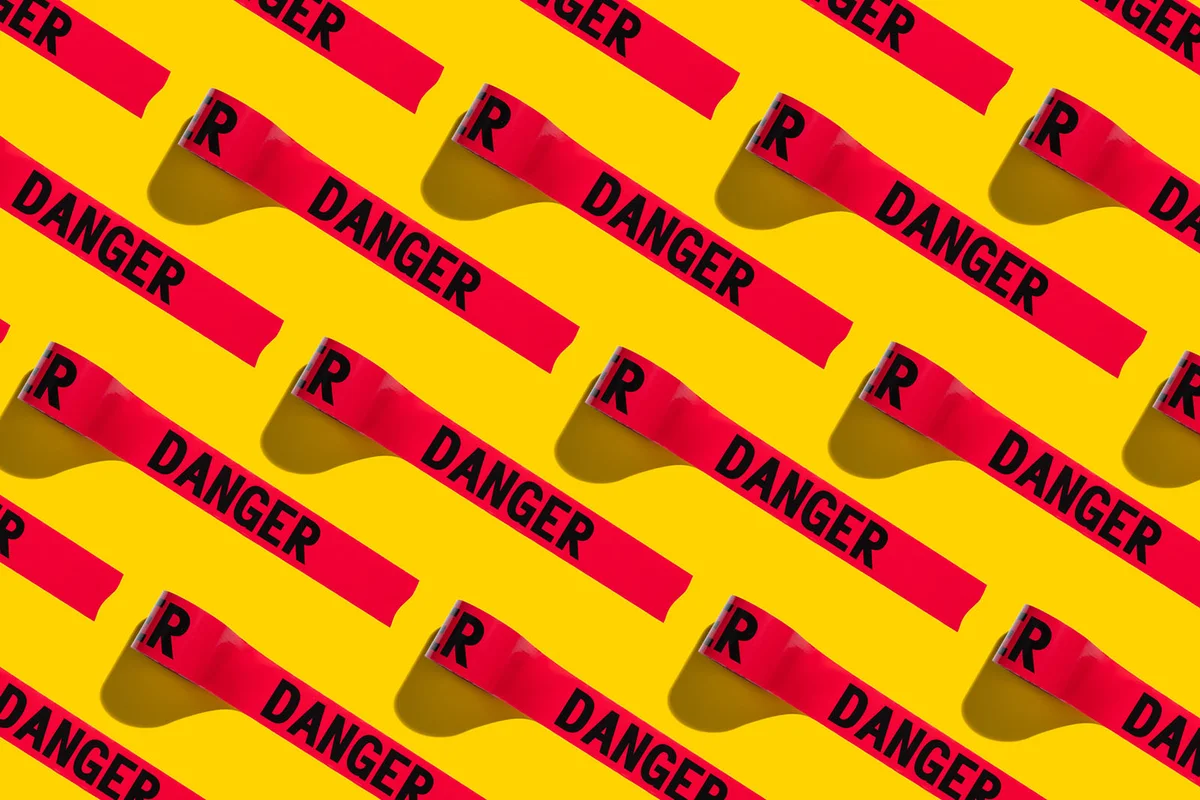 Red Danger Cordon Tapes Pattern