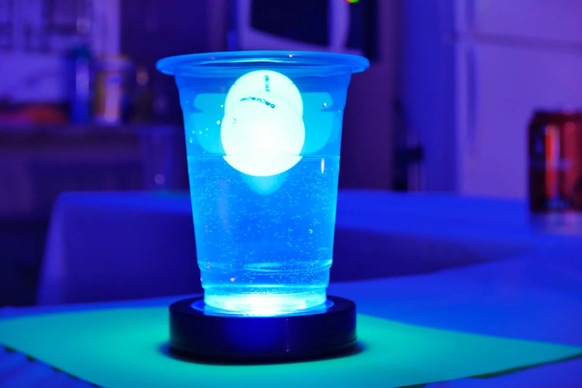 Black light beer pong party