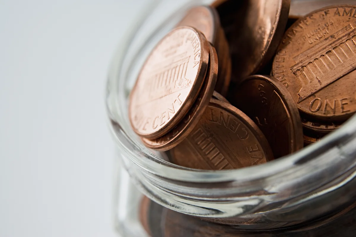 jar of old pennies