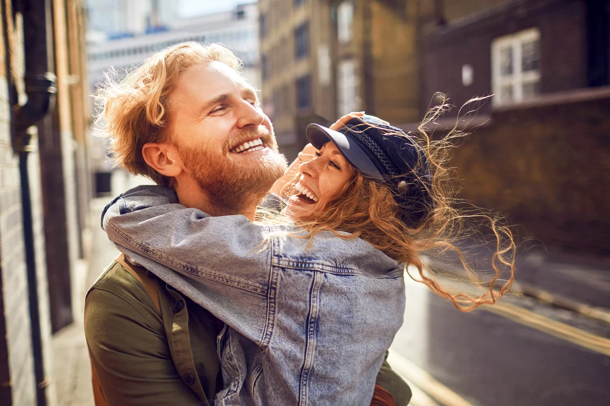 Happy couple in the city