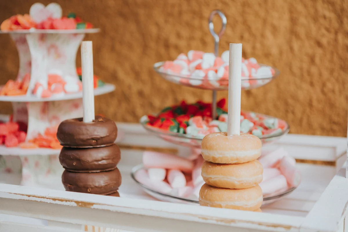 donuts on a dessert table