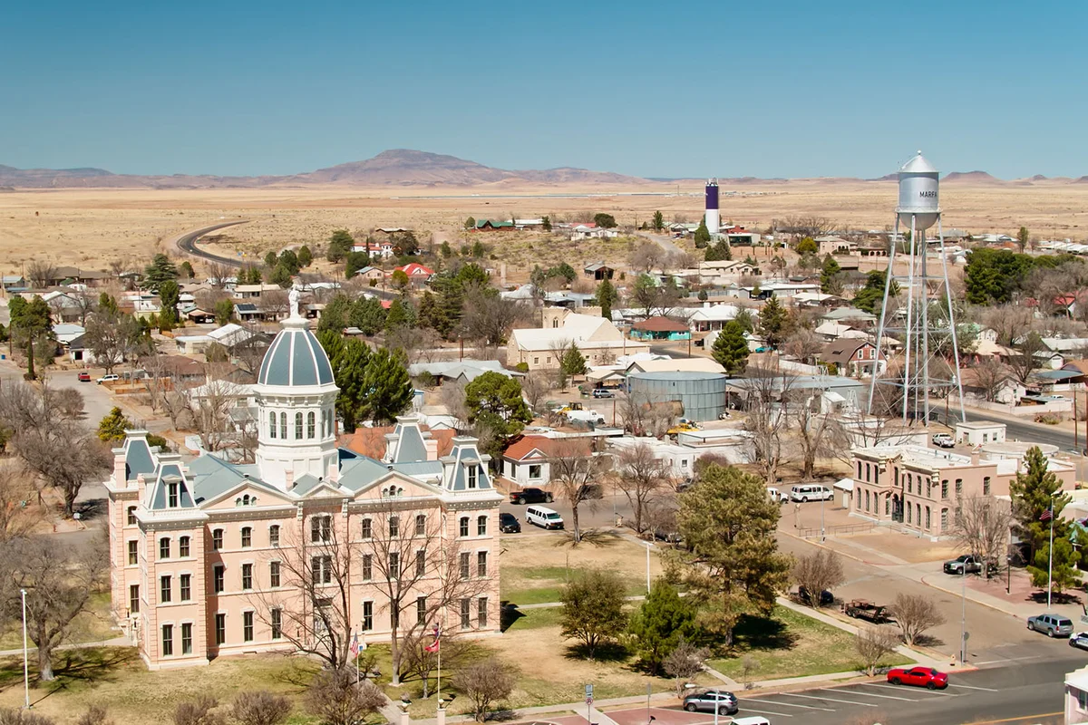Aerial View of Marfa City Hall