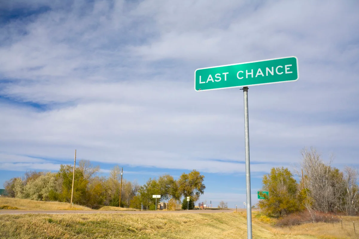 Road Sign at Last Chance in Colorado