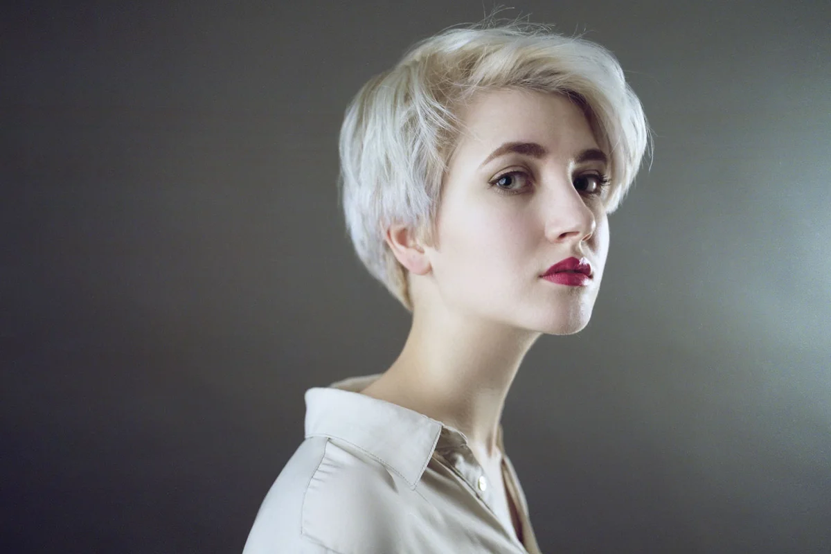 Portrait of blond woman