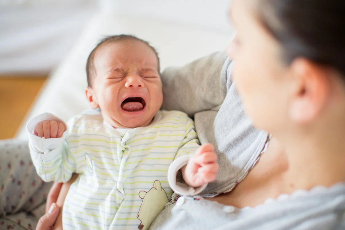 Newborn child crying