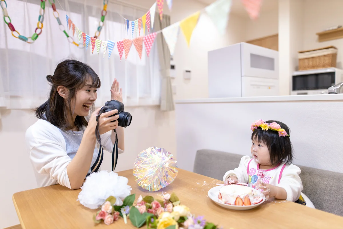 one-year-old with smash cake