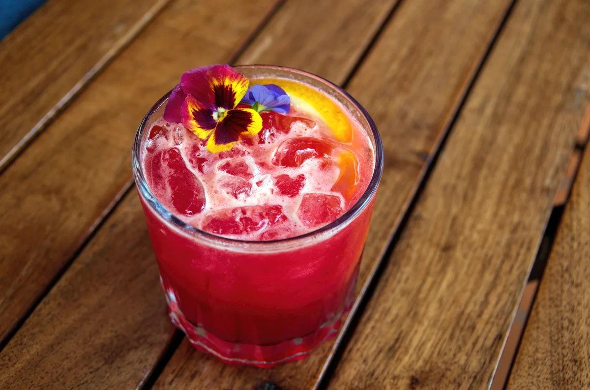 tropical pink mocktail