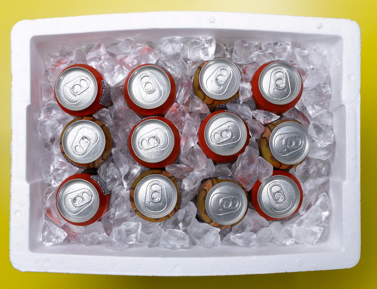 cooler full of drinks and ice