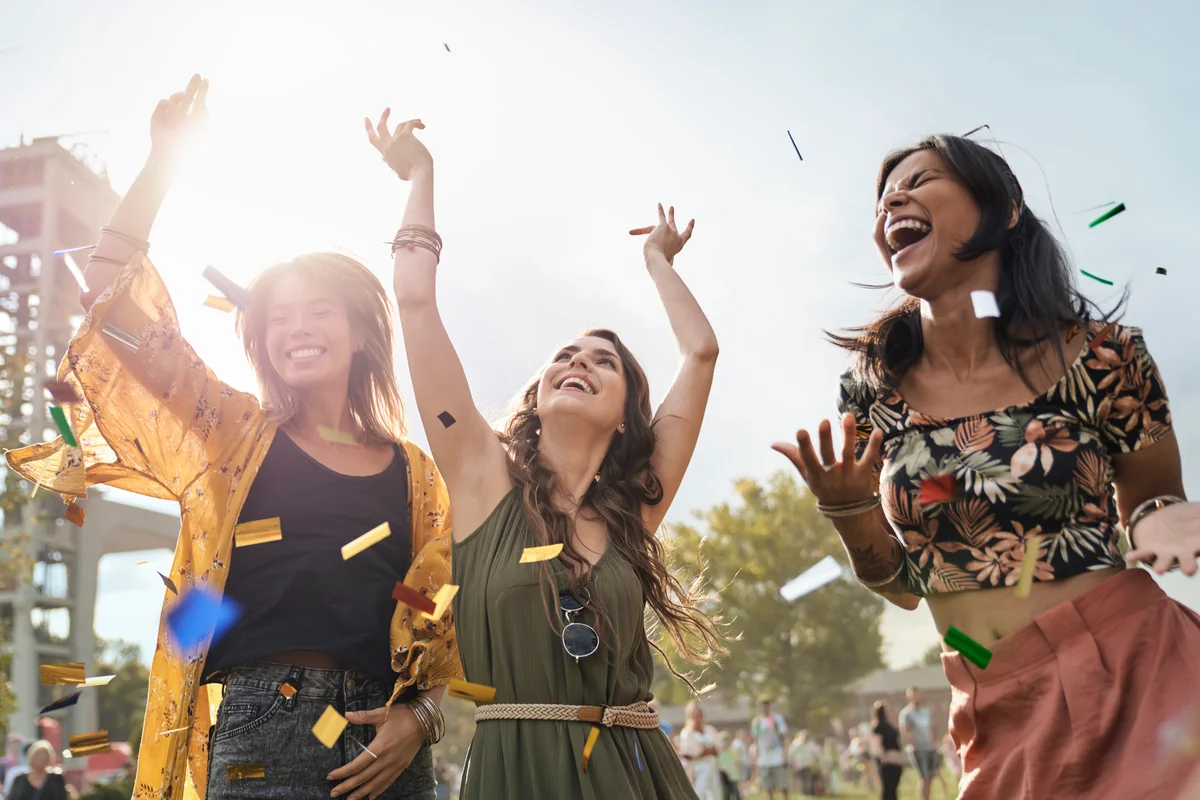 women at a music festival