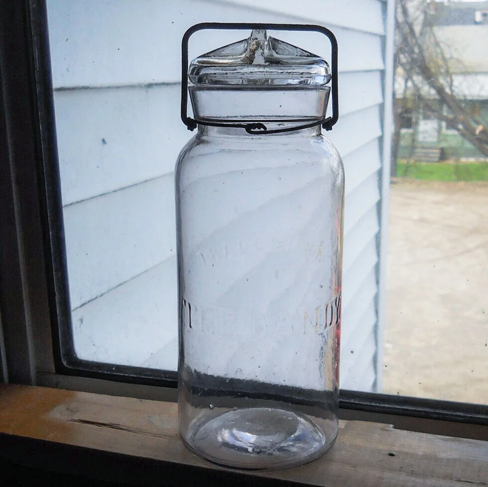 Old jar's, old fruit jar's, Trade Mark The Dandy quart fruit jar, 1880 to 1890 Dandy jar