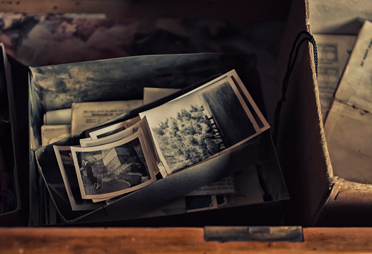 box of old photos